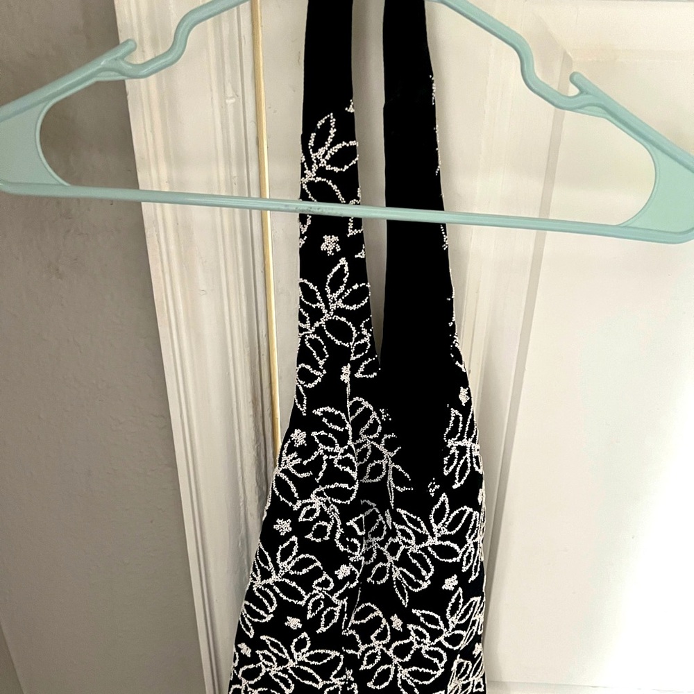 Xscape black and white beaded top